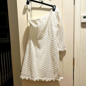 Lilly Pulitzer White One-Sleeved Dress, Size 2